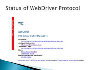 Development of automated tests for ext js based web sites
