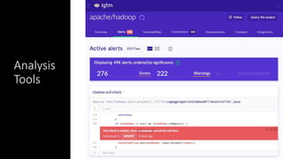 Analysis
Tools
 