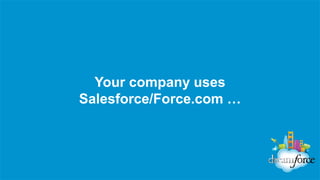 Your company uses
Salesforce/Force.com …
 