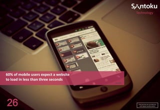 Technology

60% of mobile users expect a website
to load in less than three seconds
Gomez

26

Find out how we can help you
with digital transformation

 