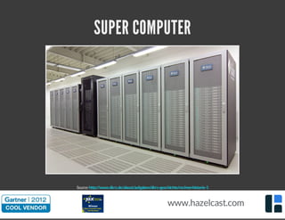 SUPER COMPUTER 
Source: http://www.dkrz.de/about/aufgaben/dkrz-geschichte/rechnerhistorie-1 
www.hazelcast.com 
 