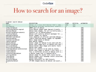 Official Docker images?
From “https://hub.docker.com/explore/"
 
