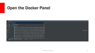 Open the Docker Panel
JetBrains, June 2016 73
 