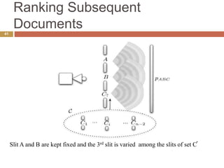 Ranking Subsequent
Documents41
Slit A and B are kept fixed and the 3rd slit is varied among the slits of set Ƈ
 