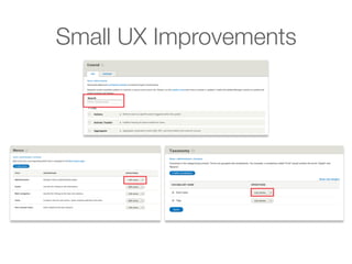 Small UX Improvements
 