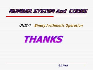UNIT-1
69
G.S.Virdi
G.S.Virdi
Binary Arithmetic Operation
 