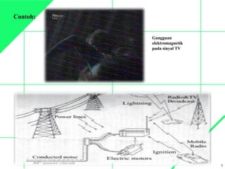 5
Contoh:
Gangguan
elektromagnetik
pada sinyal TV
 
