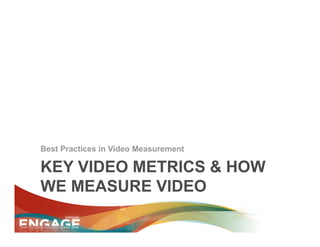Best Practices in Video Measurement

KEY VIDEO METRICS & HOW
WE MEASURE VIDEO
 