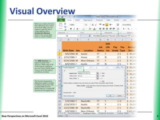 Visual Overview                      XP




New Perspectives on Microsoft Excel 2010        2
 
