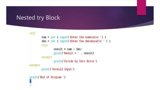 Nested try Block
 
