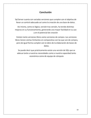Versiones Microsoft SQL