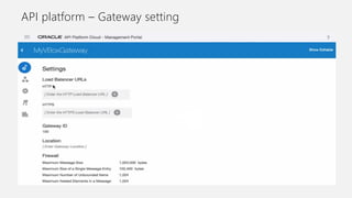 API platform – Gateway setting
 