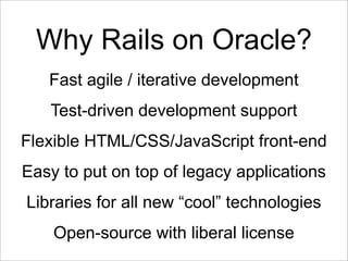 Fast Web Applications Development with Ruby on Rails on Oracle