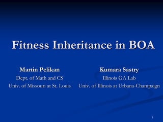 Fitness inheritance in the Bayesian optimization algorithm