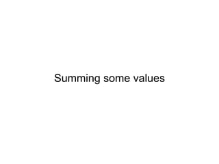 Summing some values 
