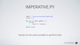 (PYTHON)( )
CALCULATE "1++2+3+++4+5"
 