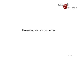 However, we can do better.
29 / 57
 
