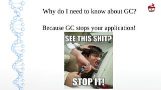 Why do I need to know about GC?
Because GC stops your application!
 