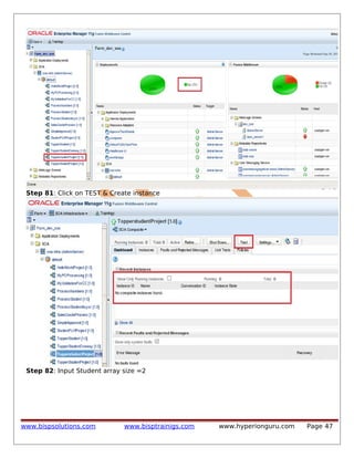 Step 81: Click on TEST & Create instance

Step 82: Input Student array size =2

www.bispsolutions.com

www.bisptrainigs.com

www.hyperionguru.com

Page 47

 