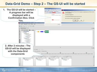 Data-Grid Demo – Step 2 – The GS-UI will be started The GS-UI will be started – A progress bar will be displayed with a Confirmation Box. Click Yes.  2. After 2 minutes - The GS-UI will be displayed with the Data-Grid components 
