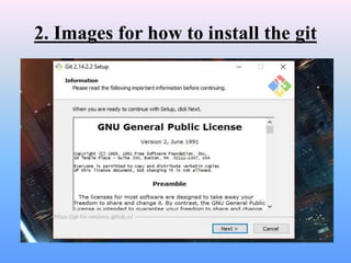 2. Images for how to install the git
 