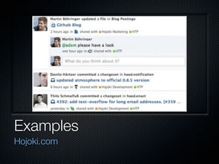 Examples
Hojoki.com
 