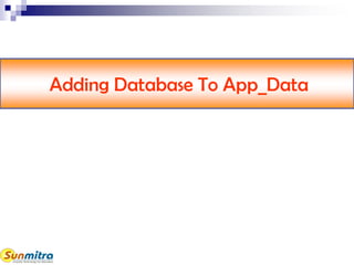 Adding Database To App_Data
 