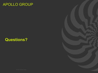 APOLLO GROUP




  Questions?




APOLLO GROUP Apollo Group
          © 2012            42
 
