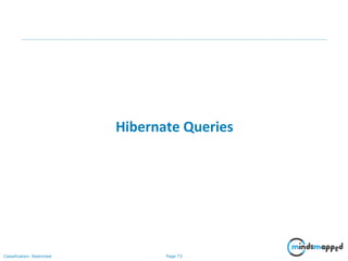 Page 73Classification: Restricted
Hibernate Queries
 