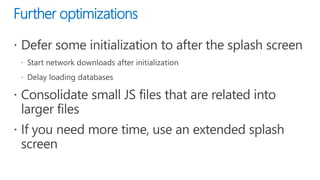 Further optimizations
 