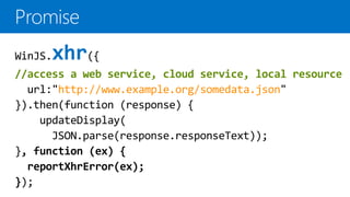 xhr
//access a web service, cloud service, local resource
http://www.example.org/somedata.json
 