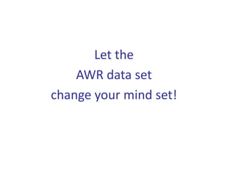 Let the
    AWR data set
change your mind set!
 