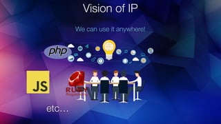 Vision of IP
We can use it anywhere!
etc…
 