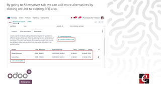 Enterprise
By going to Alternatives tab, we can add more alternatives by
clicking on Link to existing RFQ also.
 