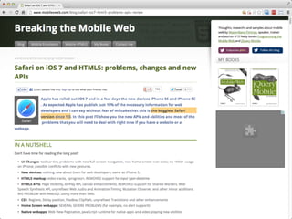 HTML5 Can't Do That