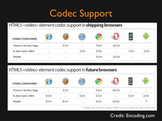Codec Support Credit: Encoding.com 