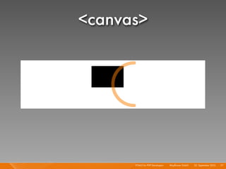 <canvas>




      HTML5 for PHP Developers I   Mayﬂower GmbH I 23. September 2010 I 77
 