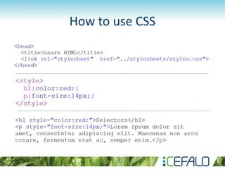 How to use CSS
 