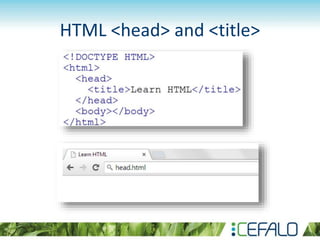 HTML <head> and <title>
 