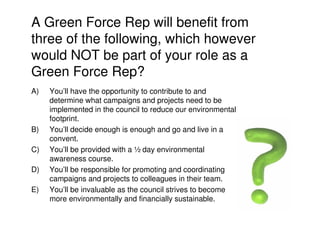 Huntingdonshire Dc Mea Green Force Launch 8th May 2009