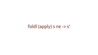 foldl (apply) s ne -> s’
 