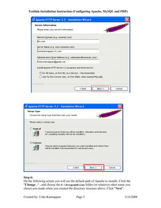 Installation instruction of Testlink