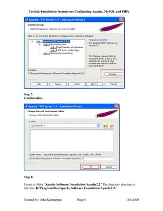 Installation instruction of Testlink