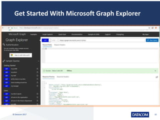 Get Started With Microsoft Graph Explorer
© Datacom 2017 10
 