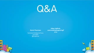 Kevin Poorman
Technical Architect & Force.
com MVP,
@CodeFriar

https://github.
com/noeticpenguin/ngF
orce

 
