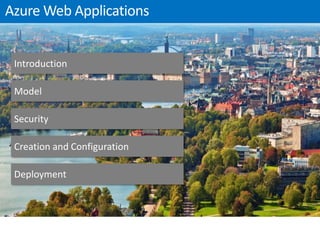 Introduction
Model
Security
Creation and Configuration
Deployment
 