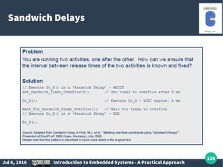 Jul 6, 2016 Introduction to Embedded Systems - A Practical Approach
128
Sandwich Delays
 