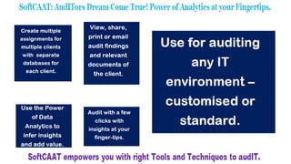 Intro of Key Features of SoftCAAT Ent SQL Software