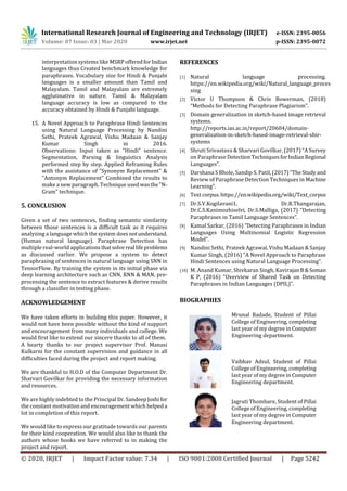 IRJET - Analysis of Paraphrase Detection using NLP Techniques