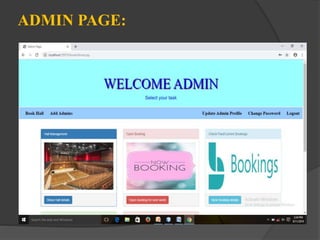 ADMIN PAGE:
 
